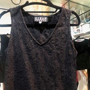 Vintage Kenar Beaded Black Tank Top $10 FIRM
